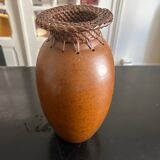 Ceramic and wicker vase