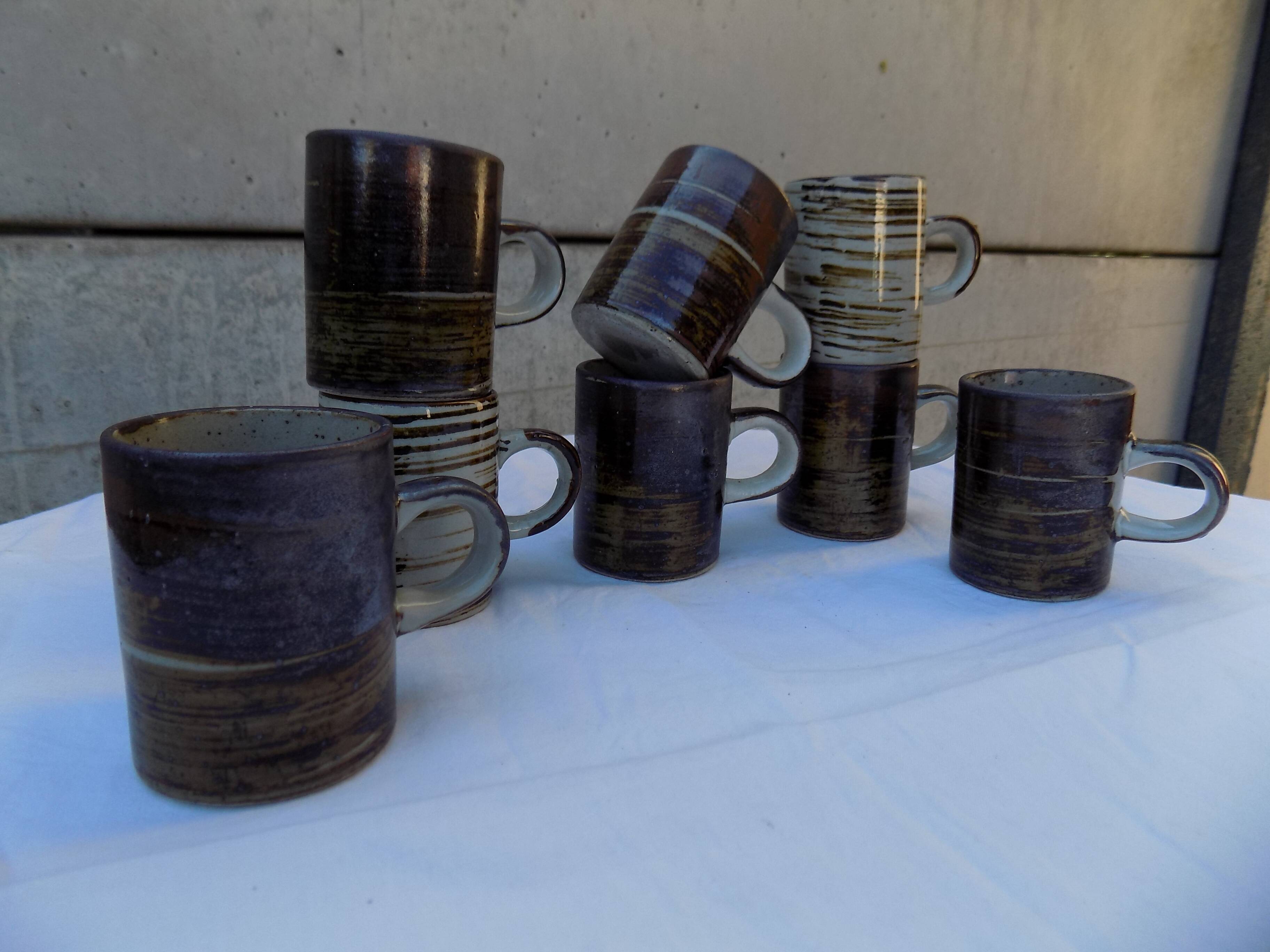 lot de 8 tasses à café en grès