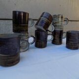 set of 8 stoneware coffee cups