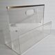 Magazine holder in plexiglass and vintage brass David Lange
