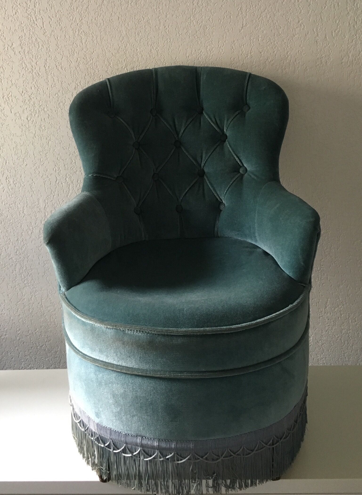 Armchair 70s peacock blue Toad