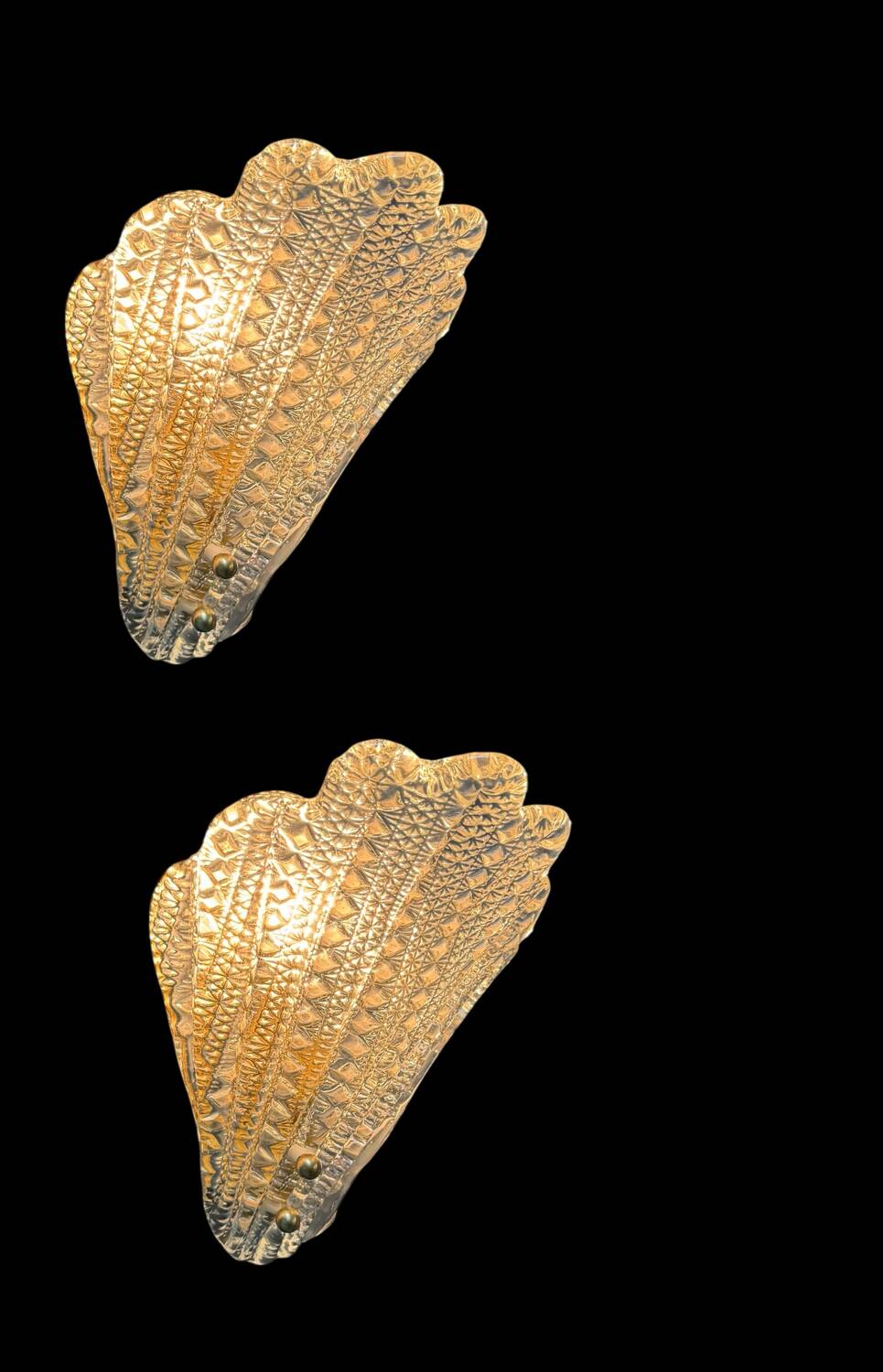 Appliques en verre de Murano Art Déco, ensemble de 2