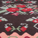 Handwoven antique romanian kilim, floral oriental wool flat-woven carpet- 242x306cm