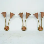 Mid-Century, Set of three sconces in Arredoluce manner. Italy 1950s