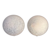 Pair of half-ball Clichy glass wall and ceiling lights