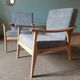 Grey Boomerang armchairs