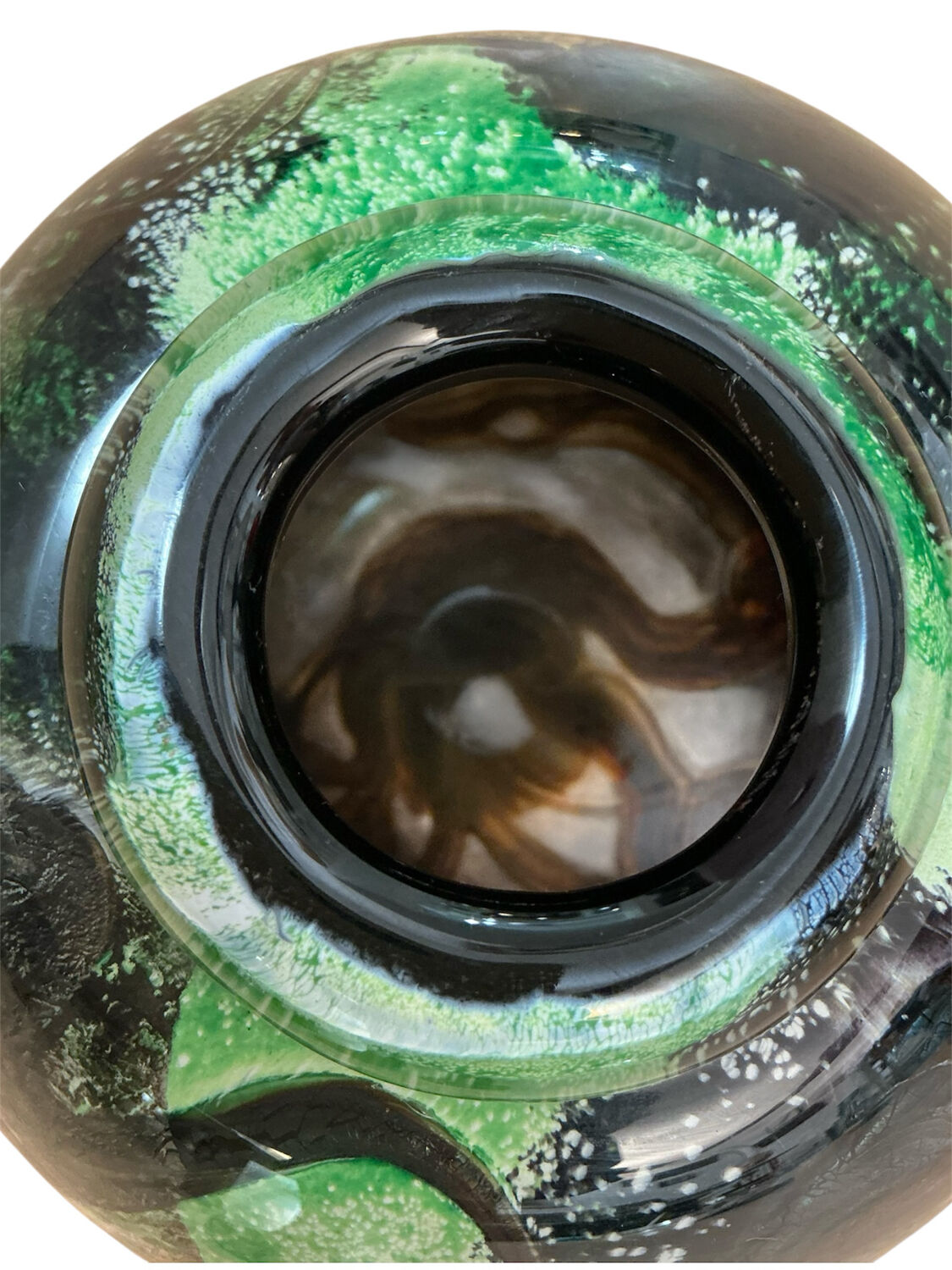 Ada LOUMANI vase in blown glass in shades of green