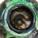 Ada LOUMANI vase in blown glass in shades of green