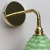 Applique tulipe en verre de Clichy vert mint