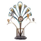 Agate lamp sculpture. Work of art craftsmanship.
