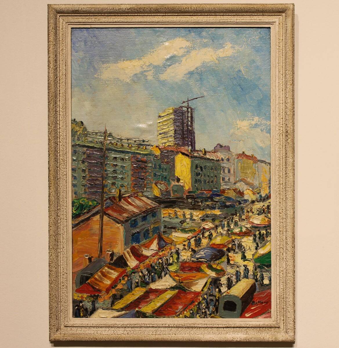 Painting Paris Flea Market, June 1962 - oil on panel