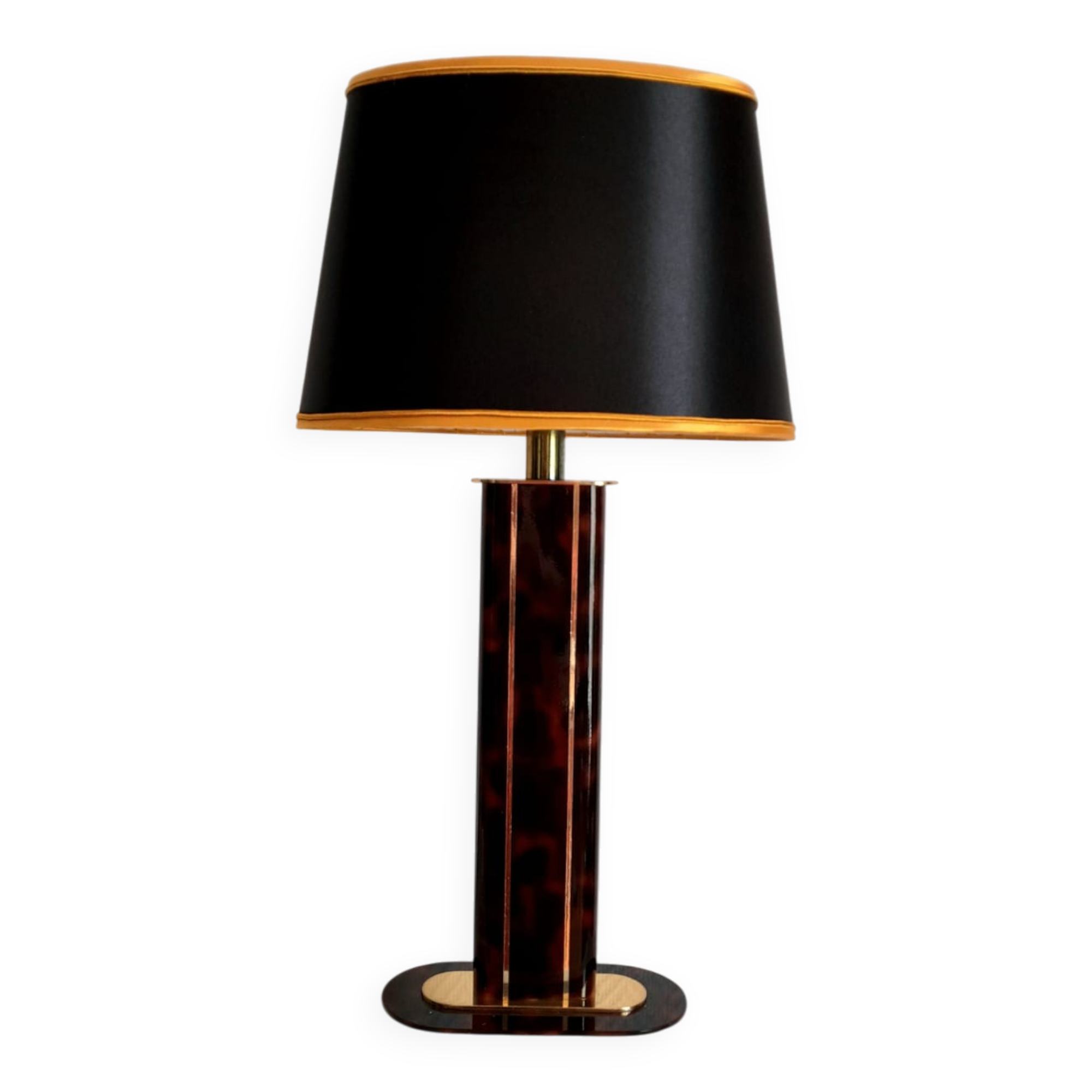 Lampe écaille Hollywood Regency noir et or