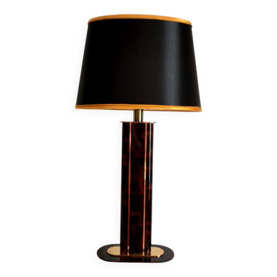 Lampe écaille Hollywood Regency noir et or