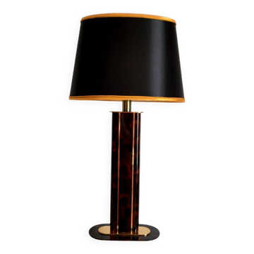 Hollywood Regency black and gold scale lamp