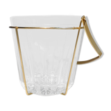 Glass and gold metal ice bucket