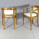 Two Art Deco Fischel armchairs upholstered in cream leather - 1925 - No Thonet
