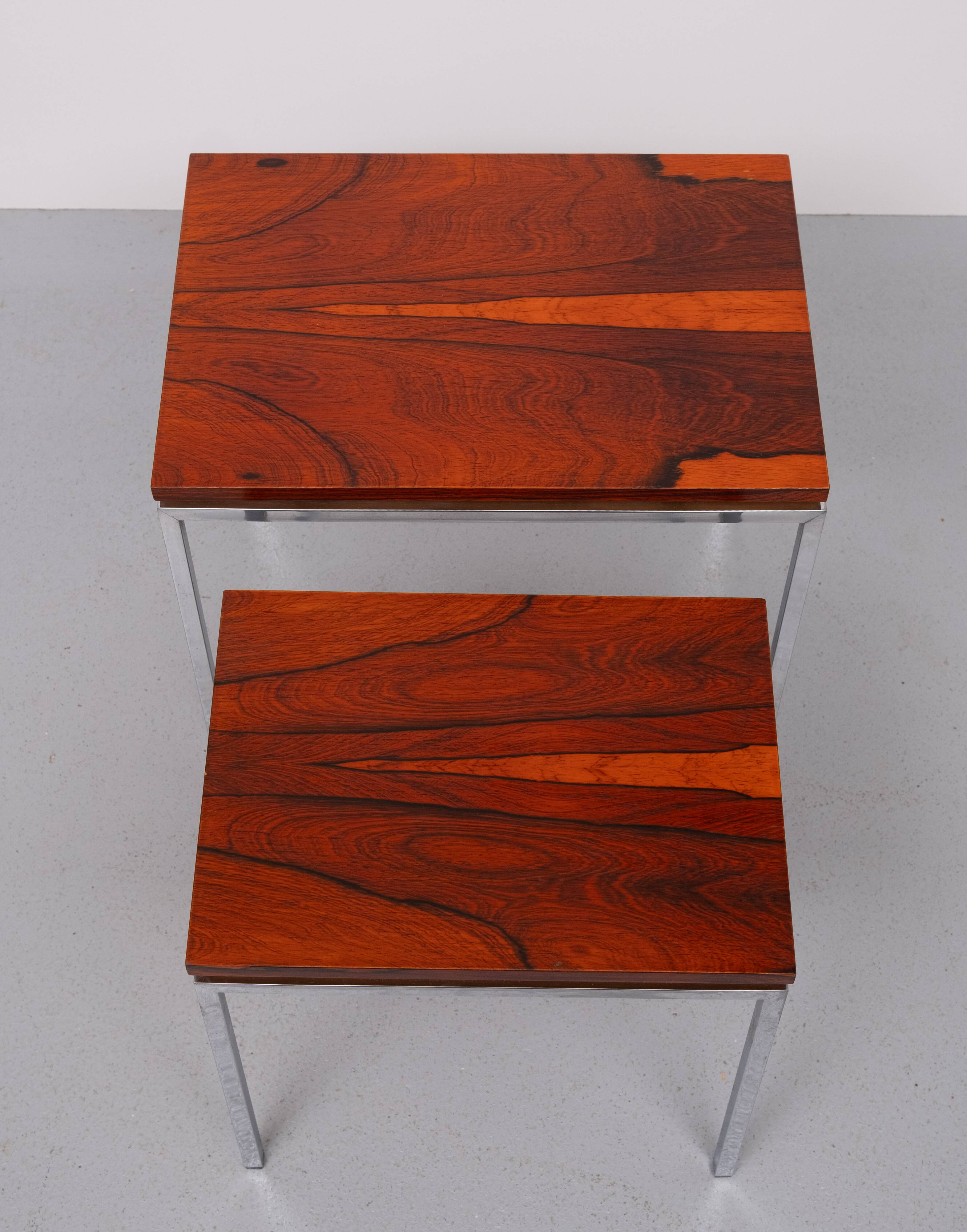 set Rose wood side tables 1970s