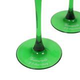 Set of 6 Vintage Luminarc Vins Moselle Wine Glasses Green