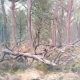 Oil on canvas Yves Delfo Forest landscape