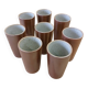 8 glazed stoneware mugs/cups
