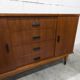 1960s teak sideboard with 4 drawers, 2 doors, and a mirror.
