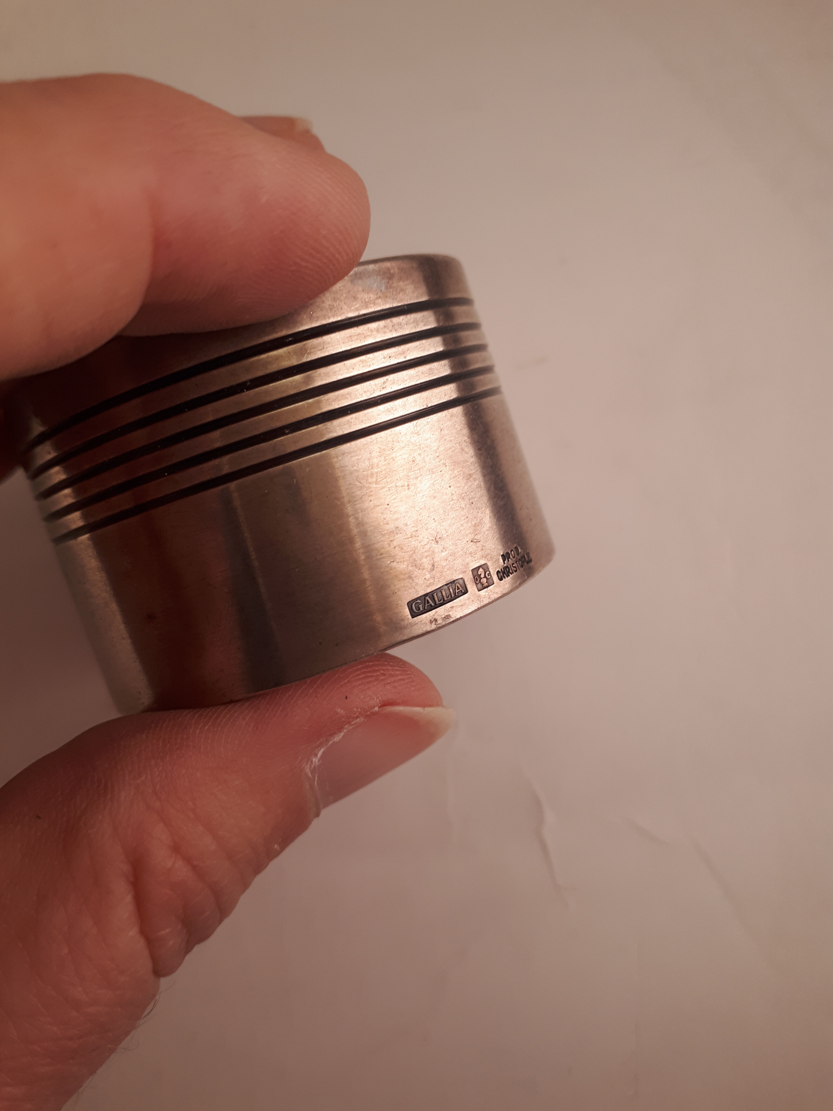 Christofle art deco antique metal towel round