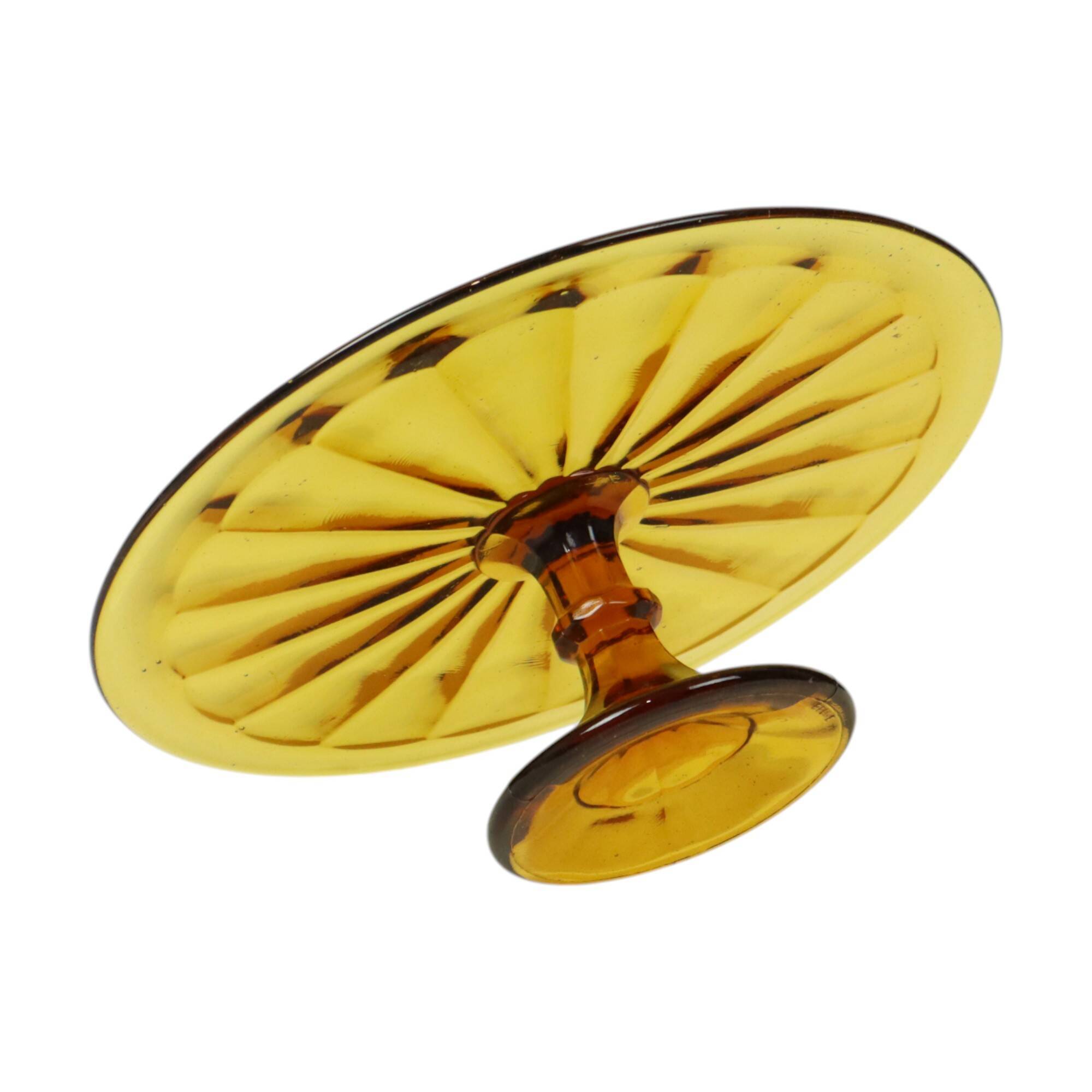 Amber Art Deco Cake Stand Pastry Dish Scailmont