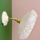 Vintage wall lamp with white clichy glass shade