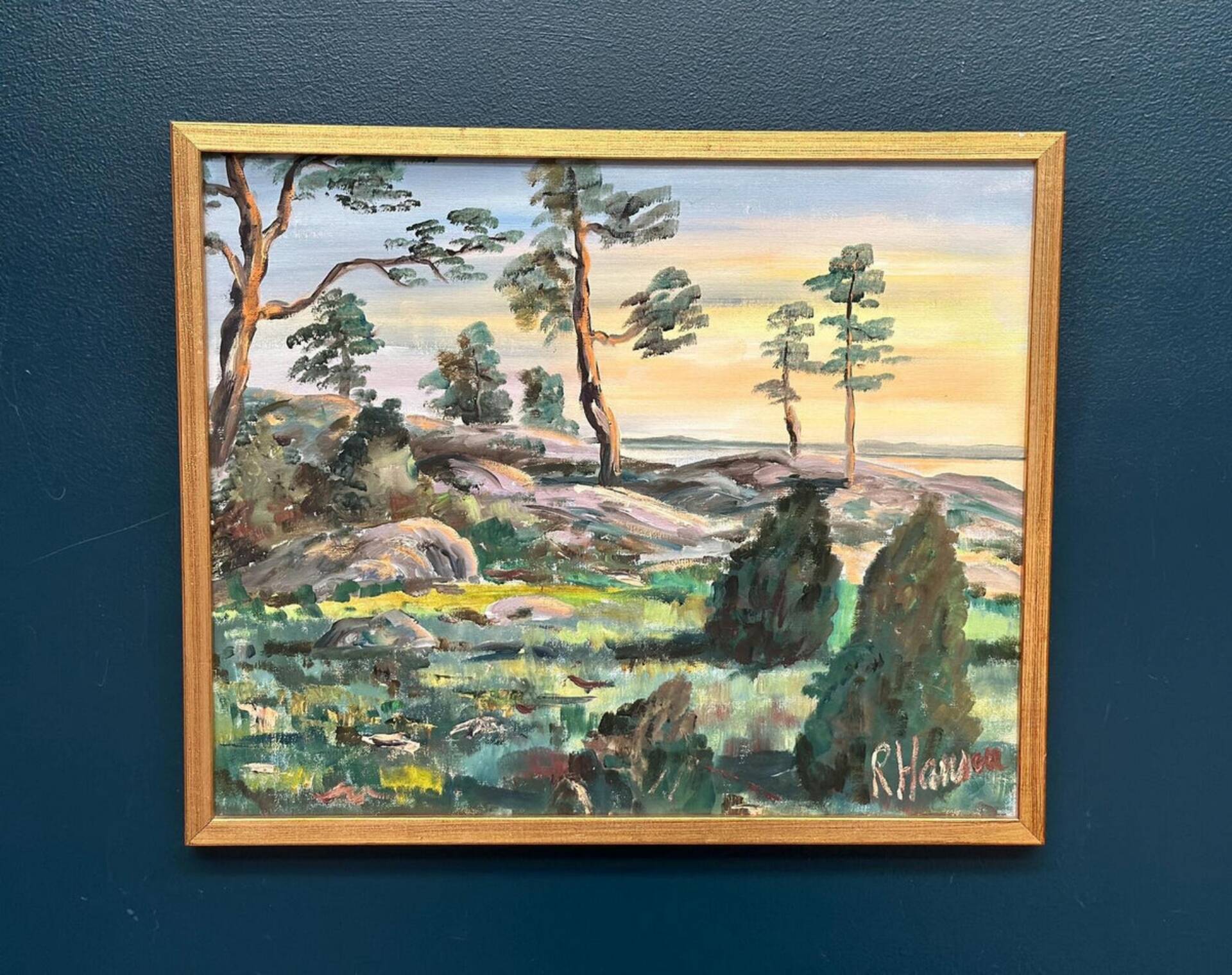 Original Mid 20th Century Painting – Rita Hansen (Oslo, 1924) – Framed