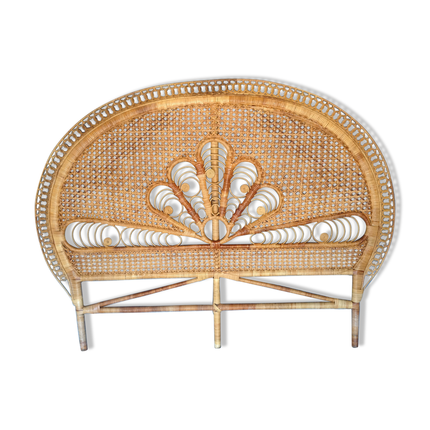 Headboard honey vintage rattan
