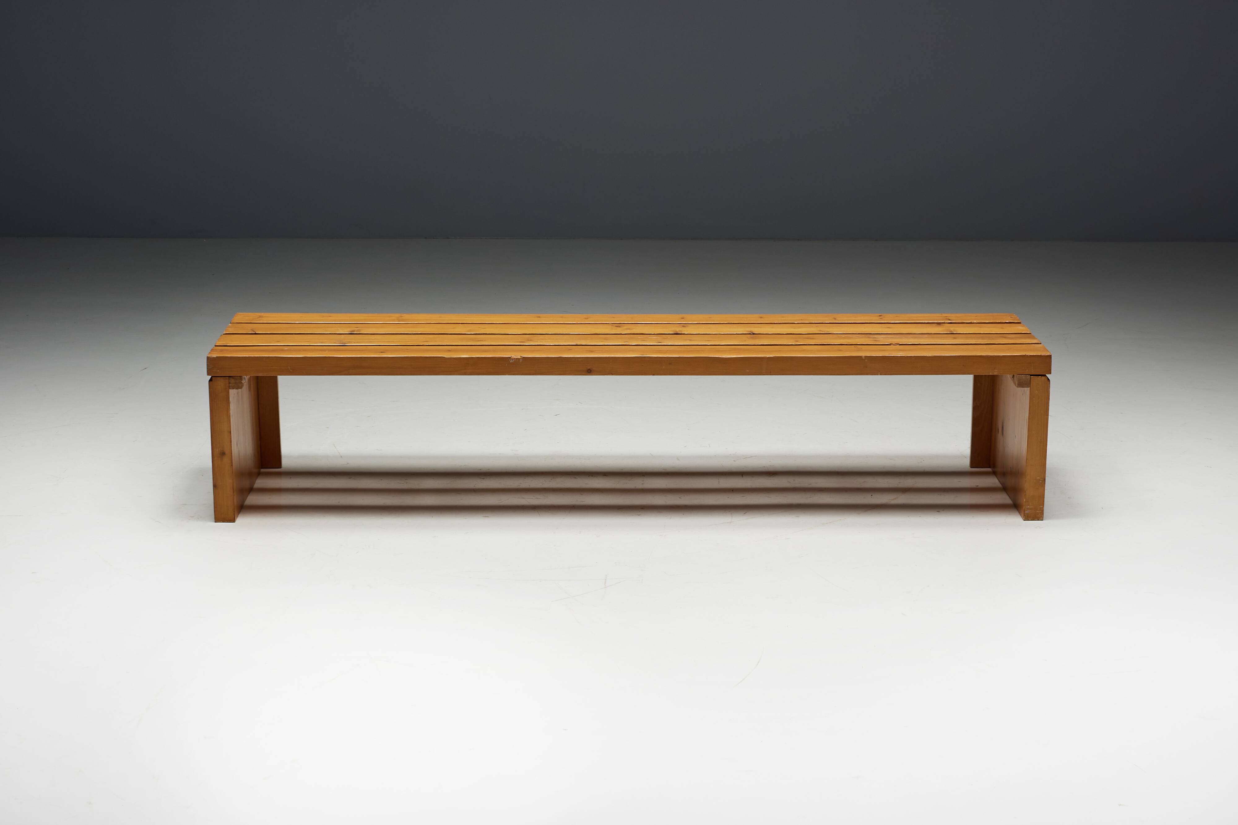 Slate Bench by Charlotte Perriand for Les Arcs, France, 1980s