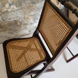 Paire de chaises pliantes cannées