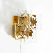 1960s Kinkeldey crystal glass and brass wall lamp in mint condition