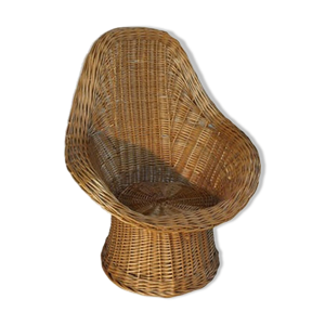 Fauteuil corbeille en osier pour