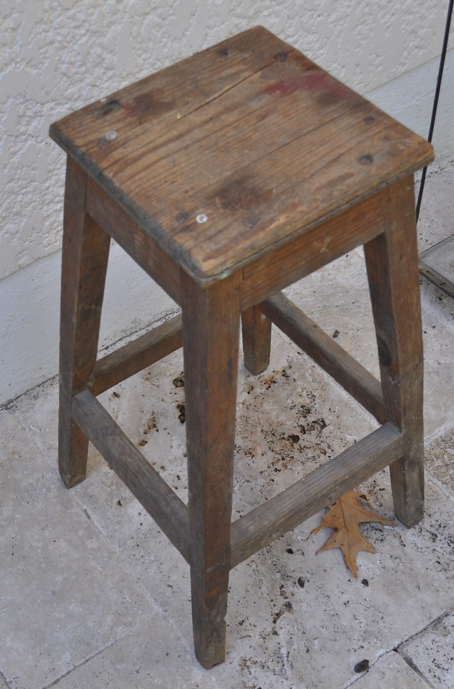 Rustic wood stool