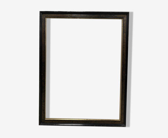 Cadre noir et or à décor de frise grecque