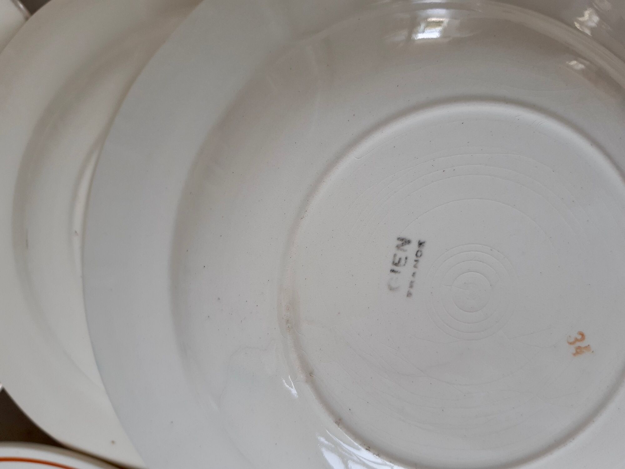 Lot de 6 assiettes creuses Digoin Gien années 30