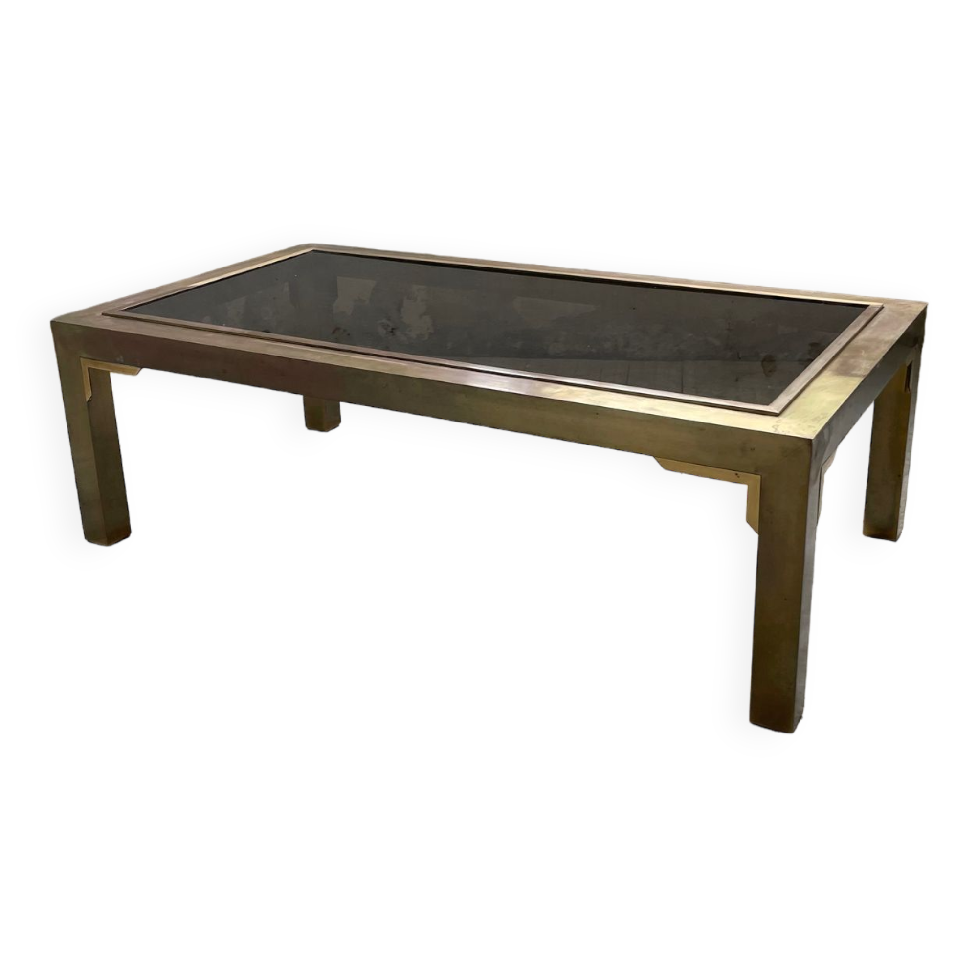60s brass coffee table