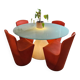 Table lumineuse ED et 4 chaises Zoe – Slide, design Guglielmo Berch