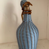 Rattan and scoubidou bottle