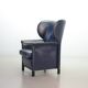 Wittmann Petrol Soft Leather Wing Chair Designed Model Aura  by Paolo Piva