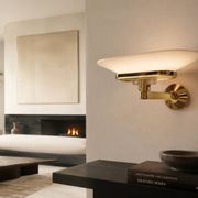 Jill Wall Light – Italian Design Arteluce 1980 – Brass & Opaline Glass