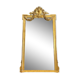 Monumental mirror Napoleon III in gilded wood with the profile of Apollo