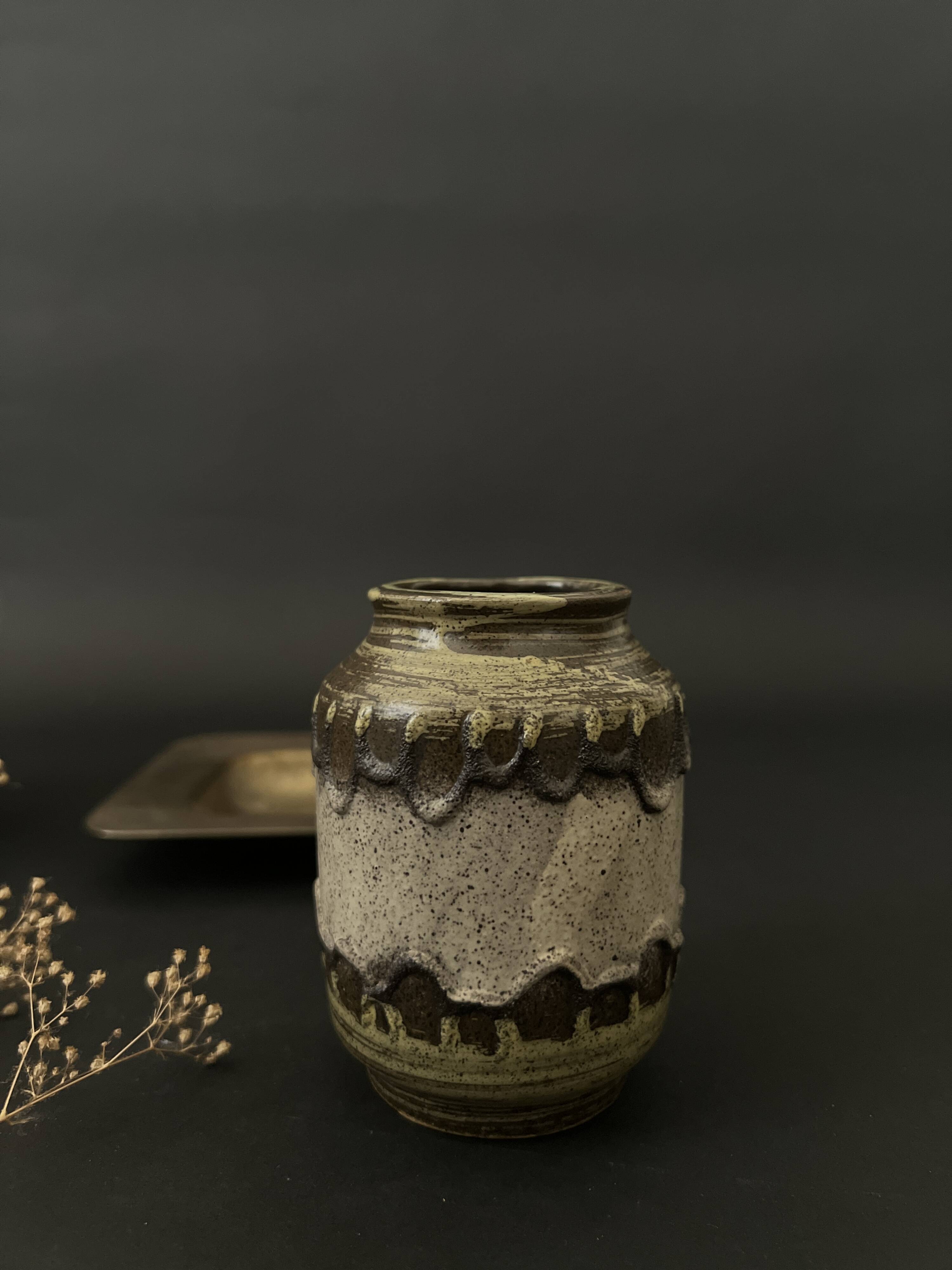 ceramic & enameled vase - Mid-century decorative arts, Germany