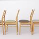 Ensemble de 4 chaises de salle à manger vintage années 1970 Allemagne, chaises en bois de hêtre, restaurées