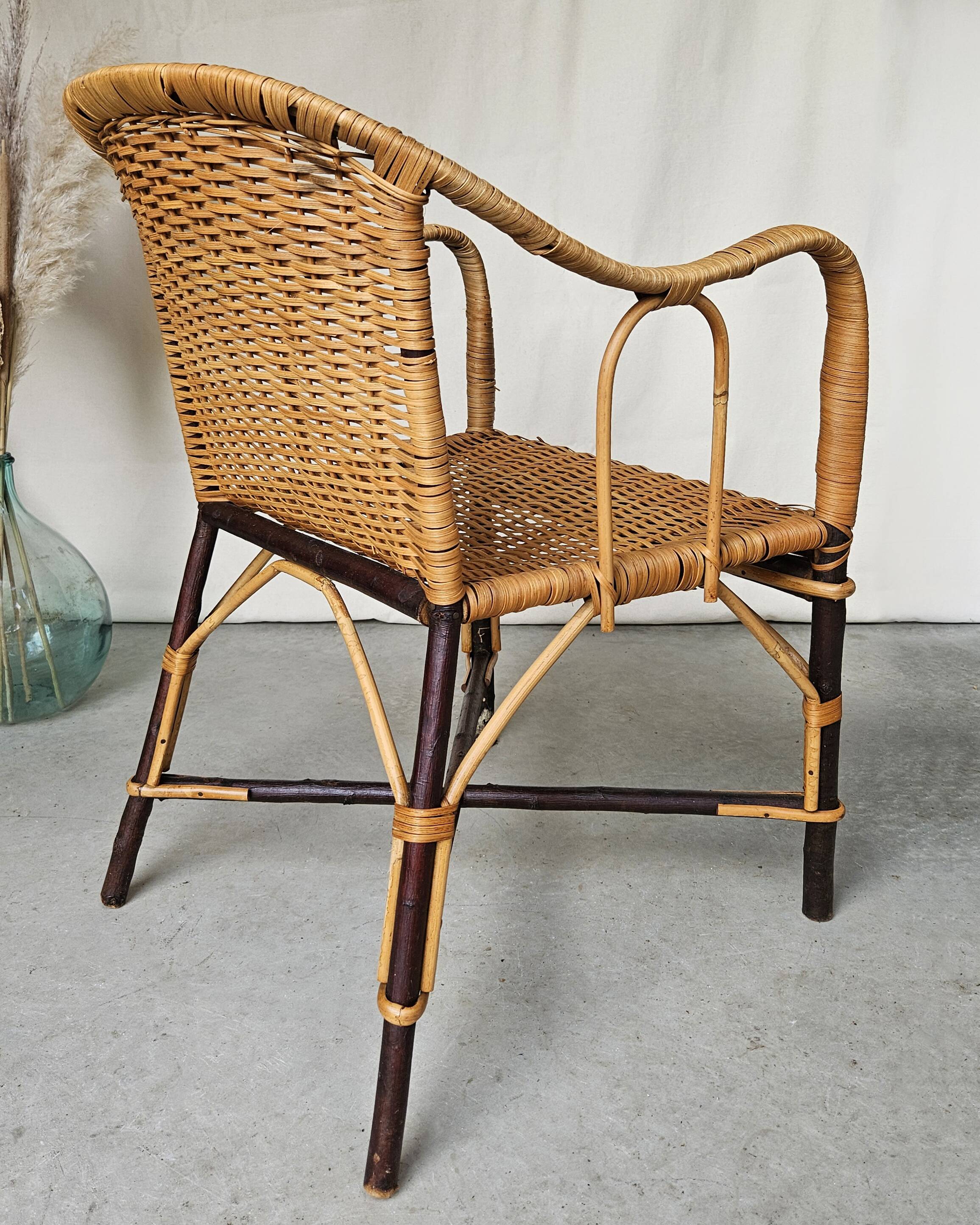 Vintage rattan armchair