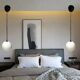 Vintage white opaline ball pendant light
