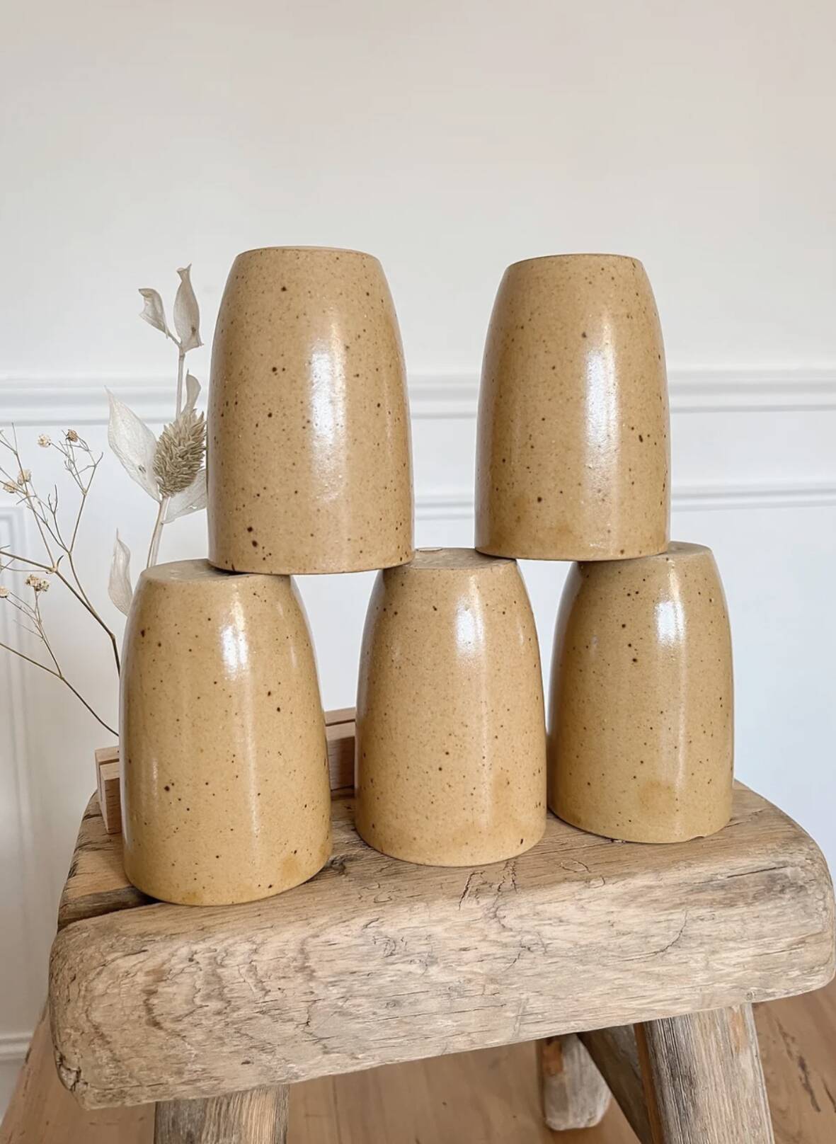 Lot de Gobelets Digoin beige