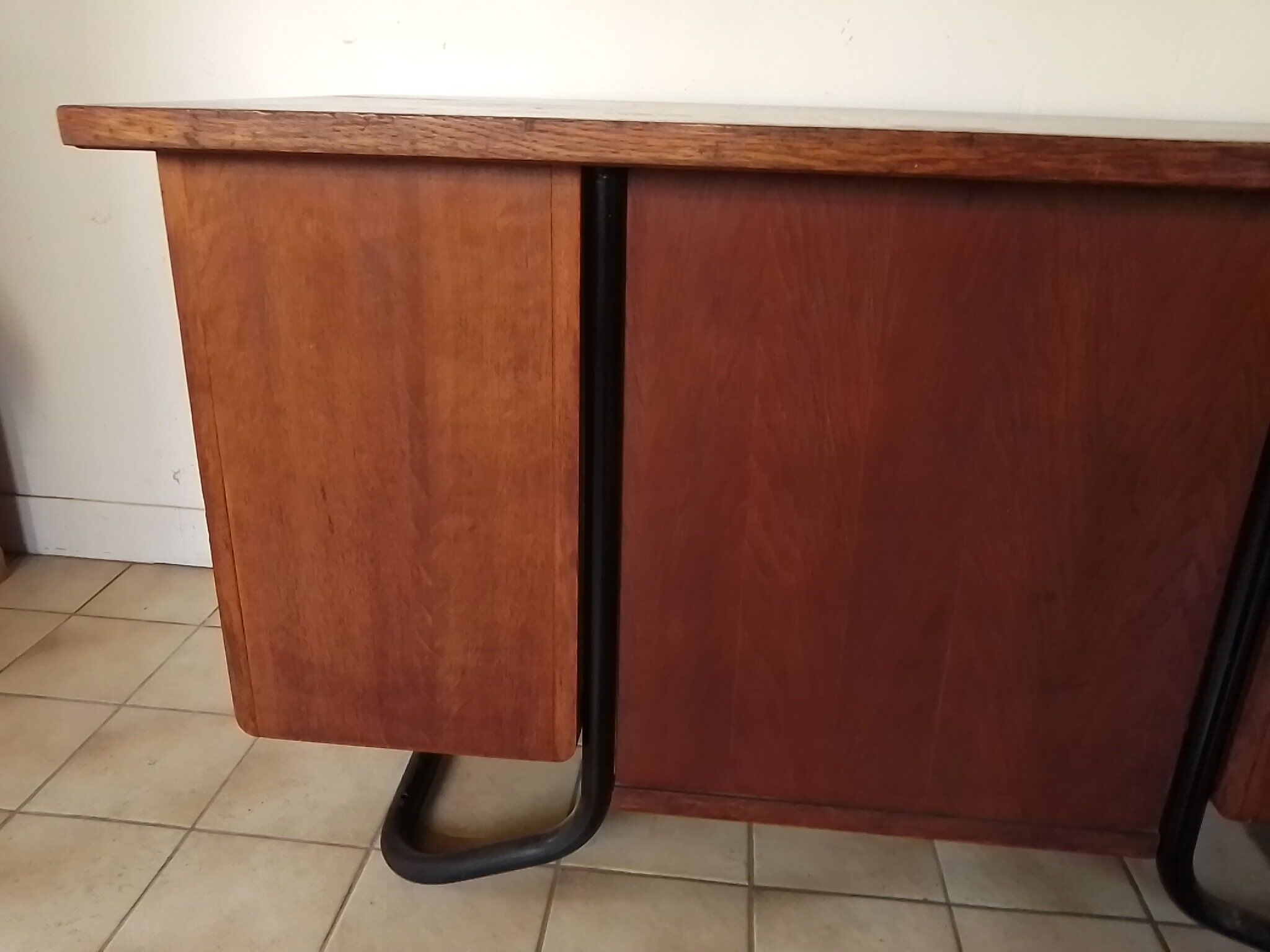 Vintage metal wooden desk and frame