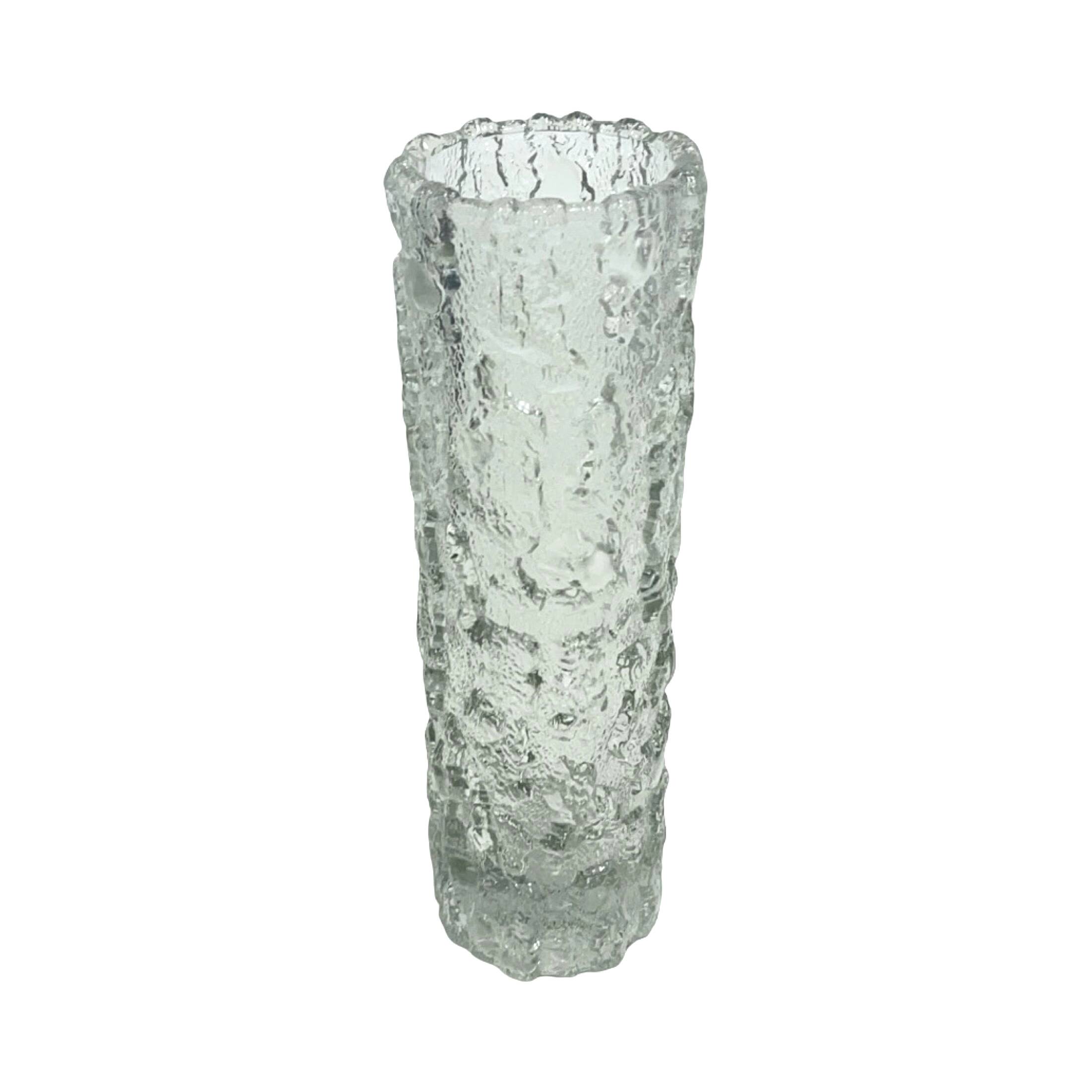 Arktis georgshütte vase – ice bark glass, germany 1970s.